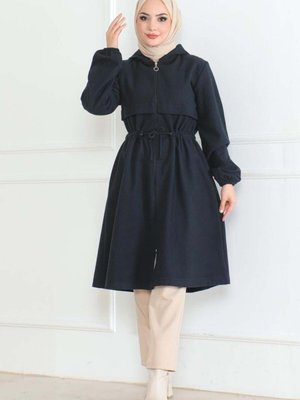 Lacivert Spor Kaşe Kaban Lacivert Spor Kaşe Kaban