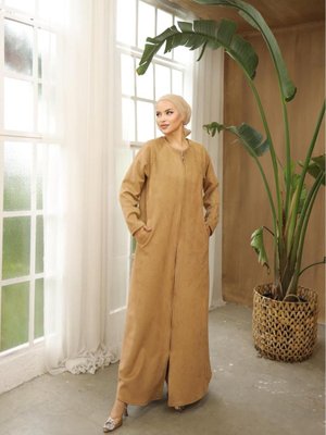 Bej Ankanoor Scuba Süet Reglan Kol Ferace