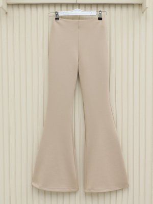 Bej İspanyol Paça Scuba Pantolon