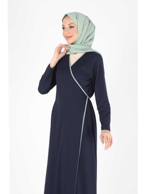 1998_pratik Yandan Bağlamalı Kruvaze Biye Kuşaklı Pamuk Kumaş Namaz Elbisesi 1998_pratik Yandan Bağlamalı Kruvaze Biye Kuşaklı Pamuk Kumaş Namaz Elbisesi