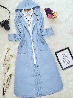 Açık Mavi Katlama Cep Kot Kap