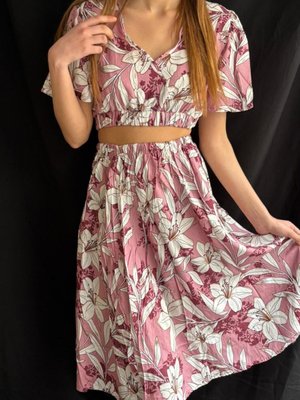 Pembe Kadin V Yaka Beli Buzgulu Viskon Alt Üst İkili Takım Pembe Kadin V Yaka Beli Buzgulu Viskon Alt Üst İkili Takım