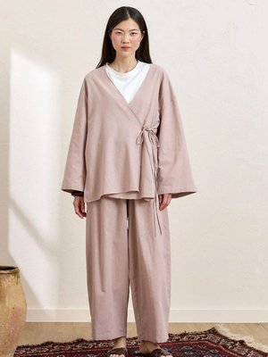 Gül Kurusu Organik Keten Bağlamalı Tunik