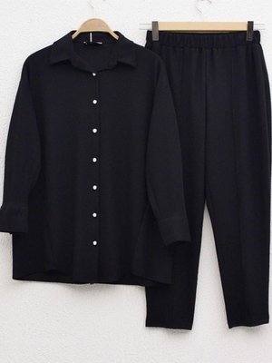 Siyah Fitilli Gömlekli İkili Takım