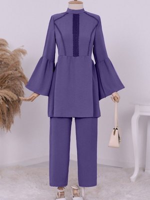 Lila Önü Fistolu İspanyol Kol Ayrobin İkili Takım