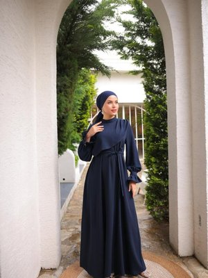 Laci̇vert Ankanoor Anvelop Detaylı Elbise