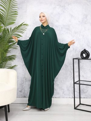 Haki Boydan Düğmeli Yarasa Kol Sandy Ferace