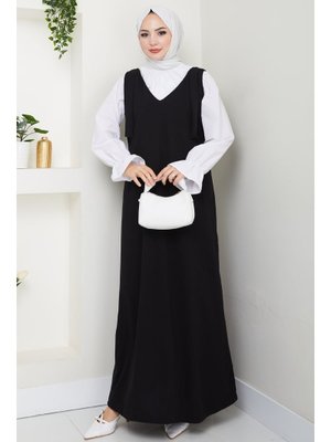 Double Krep Jile Siyah Elbise Double Krep Jile Siyah Elbise