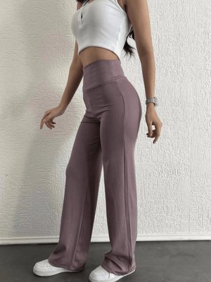 Kahve Fitilli Palazzo Pantolon