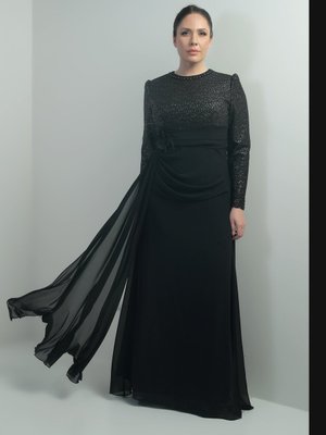 Siyah Büyük Beden Abiye Elbise