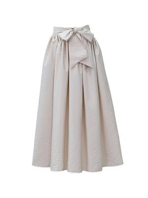 Bej Piliseli Kemerli Paraşüt Etek Bej Piliseli Kemerli Paraşüt Etek