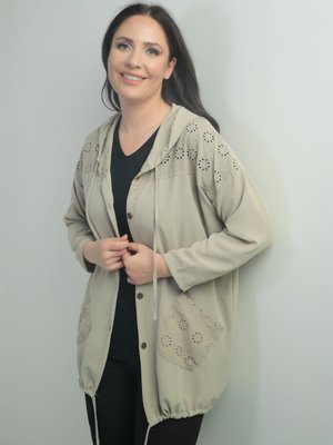 Büyük Beden Hırka Tas Rengi Büyük Beden Hırka Tas Rengi