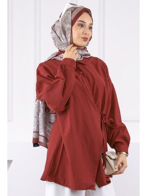 Bordo Yandan Bağlamalı Modal Tunik Bordo Yandan Bağlamalı Modal Tunik