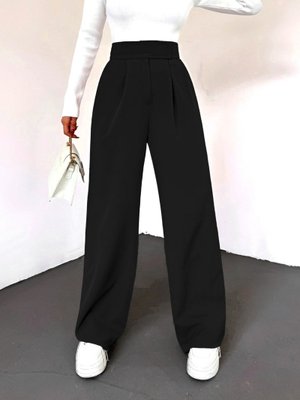 Siyah Beli Cırtlı Likralı Pantolon