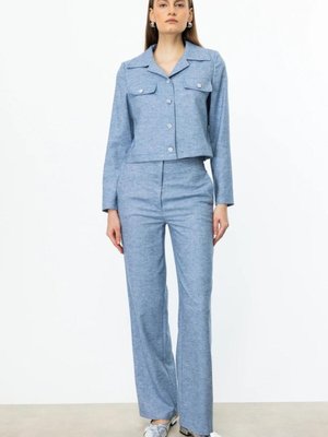 Mavi Yan Cepli Bol Paça Pantolon Mavi Yan Cepli Bol Paça Pantolon