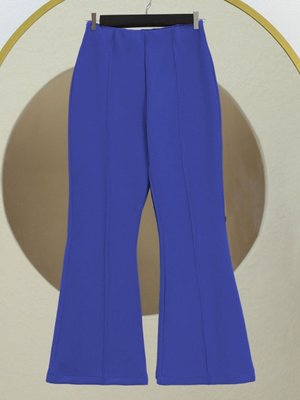 Saks İspanyol Paça Beli Lastikli Likralı Pantolon Saks İspanyol Paça Beli Lastikli Likralı Pantolon