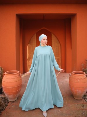 Mint Ankanoor Fırfırlı Robalı Elbise