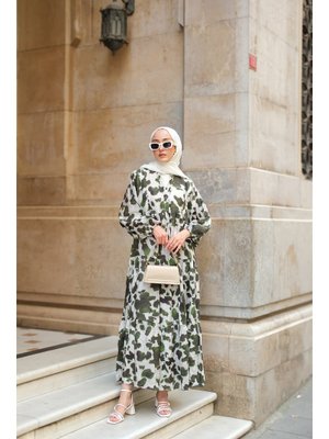 Yeşil Leopar Desenli Elbise Yeşil Leopar Desenli Elbise