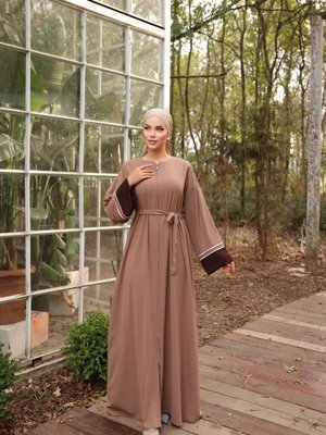 Açık Camel Ankanoor Kolu Çift Biyeli Ferace