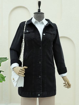 Siyah Cep Detaylı Random Yıkama Kot Ceket Siyah Cep Detaylı Random Yıkama Kot Ceket