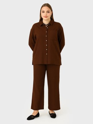 Kahverengi Büyük Beden Takım