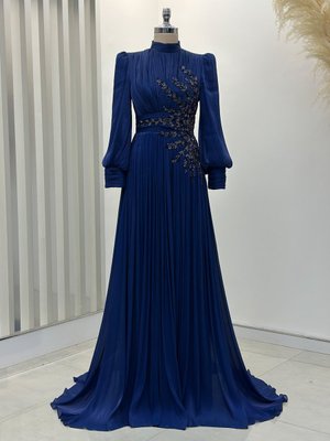 Lacivert Astoria Abiye Elbise