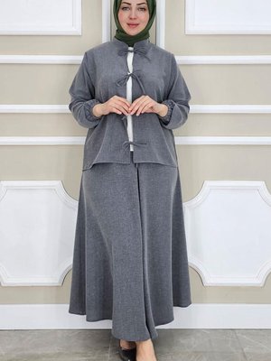 Gri Önü Bağcıklı Üçlü Takım