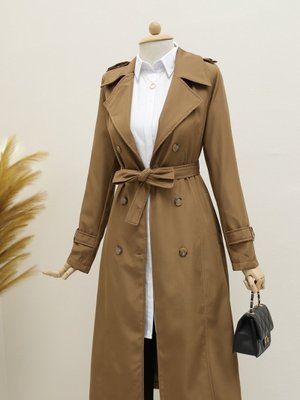 Taba Astarlı Kemerli Trenckot