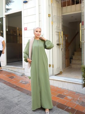 Açık Haki Ankanoor Düz Ferace Açık Haki Ankanoor Düz Ferace