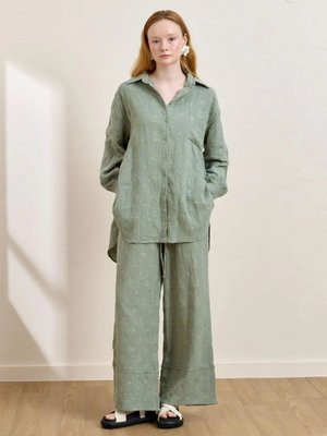 Çağla Fistolu Müslin Double Paça Pantolon