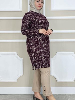 Bordo Dalga Desenli Tunik Bordo Dalga Desenli Tunik