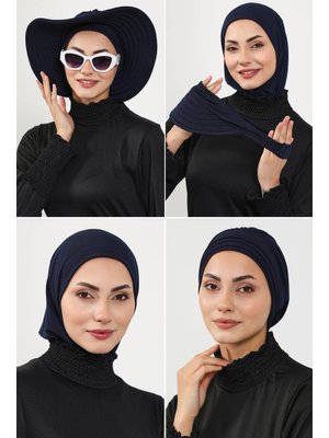 2sn Lacivert 4'lü Bone,siperlik Ve Şapka Seti (deniz,havuz) Yüzücü Bonesi,st 2sn Lacivert 4'lü Bone,siperlik Ve Şapka Seti (deniz,havuz) Yüzücü Bonesi,st