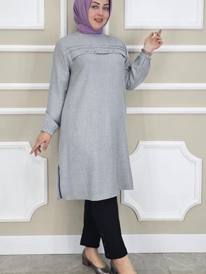 Gri Taş Detaylı Tunik Gri Taş Detaylı Tunik