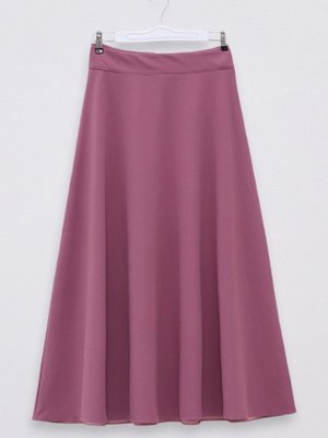Vişne Uzun Fermuarlı Kloş Etek