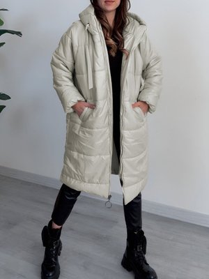 Taş Kapüşonlu Bağcık Detaylı Fermuarlı Şişme Mont