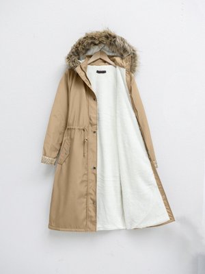 Vizon İçi Pelüş Çıkma Ķapşonlu Bondig Mont