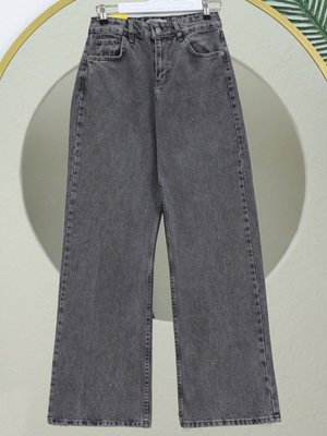 Füme Çok Cepli Yüksek Bel Kot Pantolon