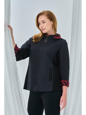 Siyah Büyük Beden Kapitone Ceket