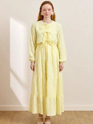 Sarı Fistolu Müslin Kat Etek