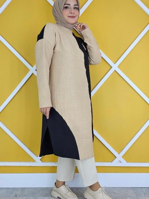 Siyah Garnili Broş Detaylı Tunik Siyah Garnili Broş Detaylı Tunik