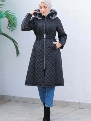 Siyah Kapitone Şişme Mont Siyah Kapitone Şişme Mont