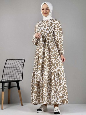 Vizon Desenli Elbise