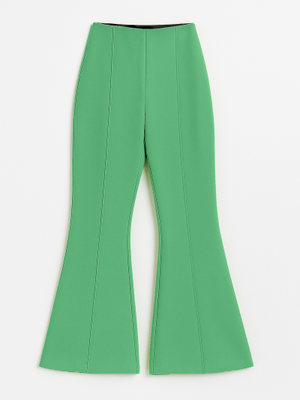 A.yeşil İspanyol Paça Beli Lastikli Likralı Pantolon