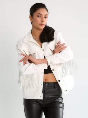 Ekru Kolları Püsküllü Mont Ekru Kolları Püsküllü Mont