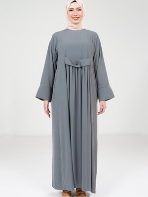 Mint Yeşil Çıtçıtlı Renk Elbise