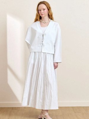 Beyaz Kraşlı Balon Etek