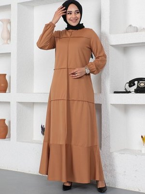 Taba Dikiş Detaylı Elbise