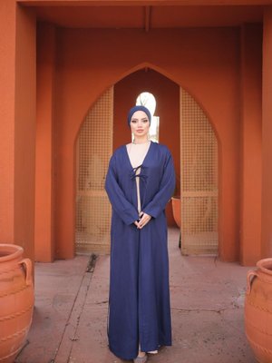 Lacivert Ankanoor 2'li Abaya Takım