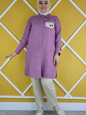 Gül Kurusu Cep Torba Kombinli Gömlek