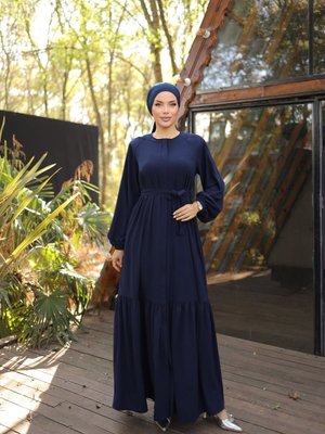 Lacivert Ankanoor Gizli Patlı Ferace